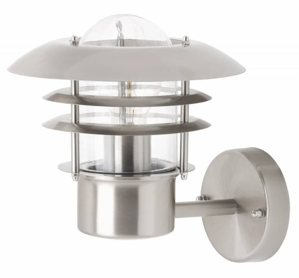 BRILLIANT lampe Terrence udendørs væglampe stående rustfrit stål | 1x A60, E27, 60W, gf normale lamper n, Ent, | IP beskyttelsesklasse: 44 - stænkskær