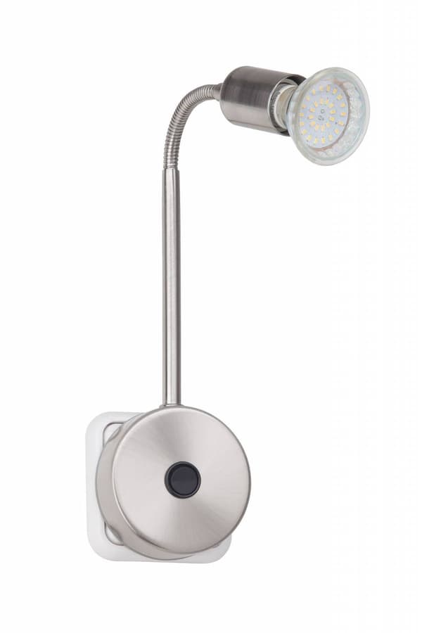 BRILLIANT lampe Loona LED jern | 1x LED-PAR51, GU10, 3W LED-reflektorlampe medfølger, 250lm, 3000K | Med fleksibel arm og kontakt | Energibesparende o