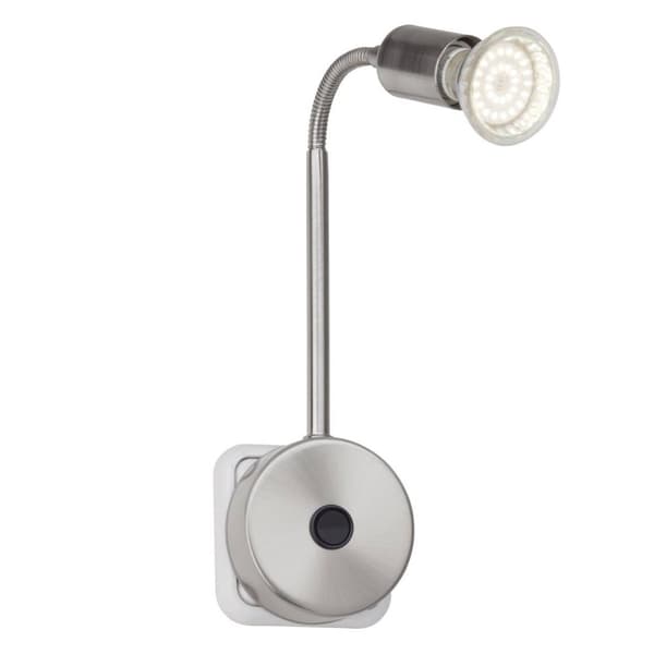 BRILLIANT lampe Loona LED jern | 1x LED-PAR51, GU10, 3W LED-reflektorlampe medfølger, 250lm, 3000K | Med fleksibel arm og kontakt | Energibesparende o