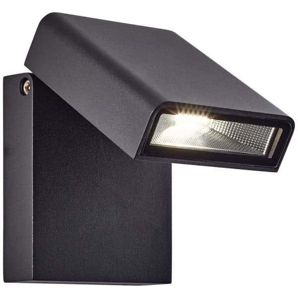 BRILLIANT lampe Toya LED udendørs vægspot sort | 1x 7W LED integreret, 736lm, 4200K | IP beskyttelsesklasse: 44 - stænkskærm | Drejeligt hoved