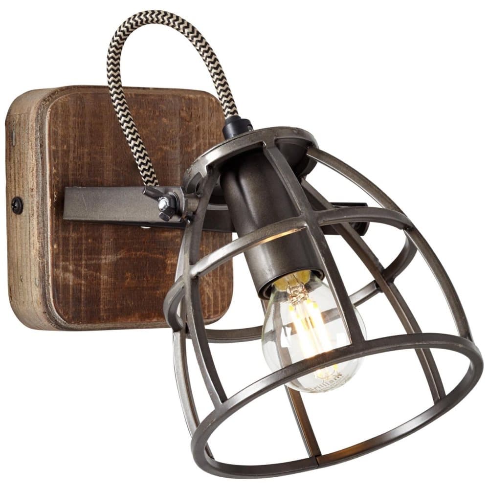 BRILLIANT lampa Matrix vägg spotlight svart stål | 1x D45, E14, 40W, lämplig för dropplampor ingår inte Svängbart huvud | Lämplig för LED-lampor