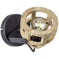 Miniatyrbillede 6 af 11: BRILLIANT lampe Matrix Wood vægspot sort / natur | 1x D45, E14, 40W, egnet til dryplamper medfølger ikke Drejeligt hoved | Velegnet til LED-lamper
