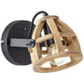 Miniatyrbillede 1 af 11: BRILLIANT lampe Matrix Wood vægspot sort / natur | 1x D45, E14, 40W, egnet til dryplamper medfølger ikke Drejeligt hoved | Velegnet til LED-lamper