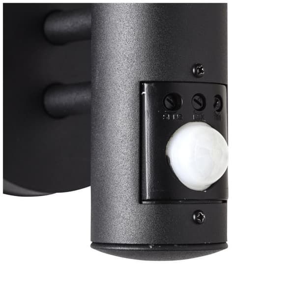 BRILLIANT lampe, Venlo udendørs væglampe stående bevægelsesdetektor sort mat, rustfrit stål / plast, 1x A60, E27, 40W, standard lamper (medfølger ikke