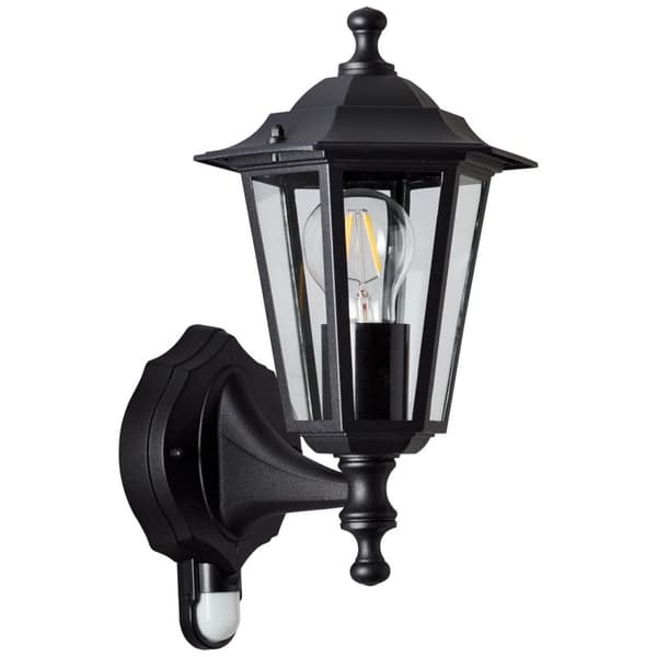 BRILLIANT lampe, Carleen udendørs væglampe bevægelsesdetektor sort, 1x A60, E27, 60W, IP beskyttelsesklasse: 23 - regntæt