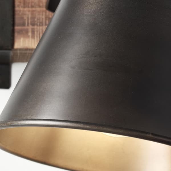 BRILLIANT lampa, Decca väggspot, svart stål, 1x A60, E27, 10W, trä från hållbart skogsbruk (FSC)