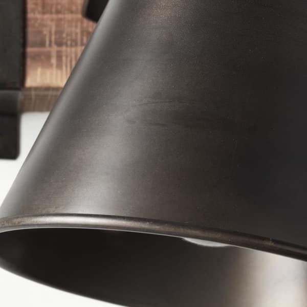 BRILLIANT lampa, Decca väggspot, svart stål, 1x A60, E27, 10W, trä från hållbart skogsbruk (FSC)