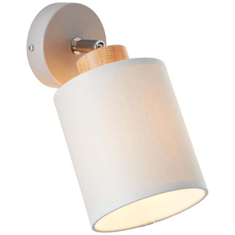 BRILLIANT lampa, Vonnie väggspot grå/trä, 1x A60, E27, 25W, trä från hållbart skogsbruk (FSC)
