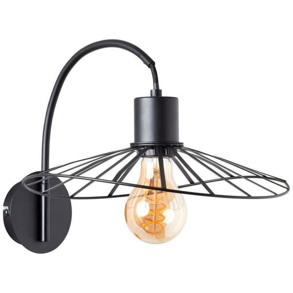 BRILLIANT lamppu, Leika seinävalaisin musta matta, 1x A60, E27, 52W, sopii LED-lampuille