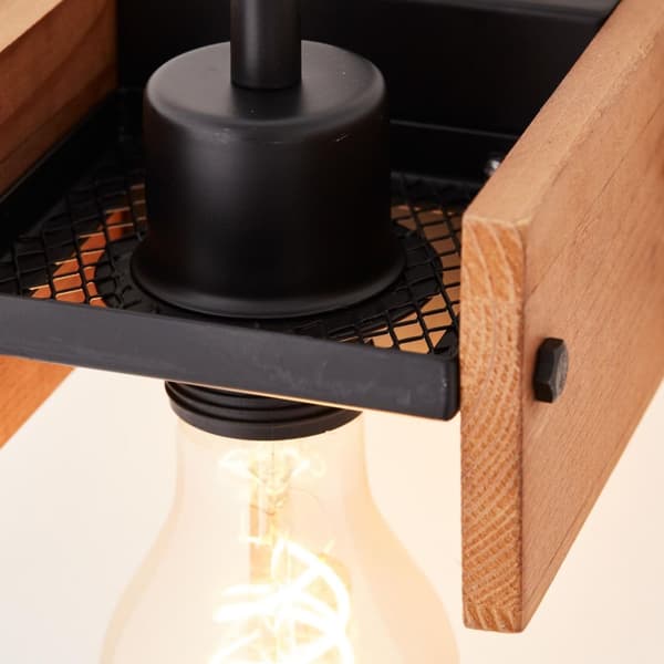 BRILLIANT lampa Calandra vägglampa 1-flamma svart/träfärgad | 1x A60, E27, 42W, lämplig för normala lampor (ingår ej)