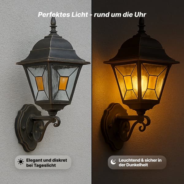 BRILLIANT lampa Janel utomhus vägglampa svart guld | 1x A60, E27, 60W, lämplig för normala lampor (ingår ej)