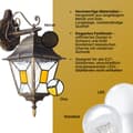 Miniatyrbild 3 av 8: BRILLIANT lampa Janel hängande utomhus vägglampa svart guld | 1x A60, E27, 60W, lämplig för normala lampor (ingår ej)