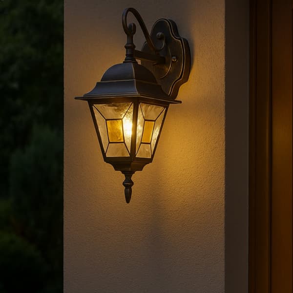 BRILLIANT lampa Janel hängande utomhus vägglampa svart guld | 1x A60, E27, 60W, lämplig för normala lampor (ingår ej)