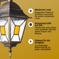 Miniatyrbild 2 av 8: BRILLIANT lampa Janel hängande utomhus vägglampa svart guld | 1x A60, E27, 60W, lämplig för normala lampor (ingår ej)