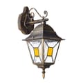 Miniatyrbild 1 av 8: BRILLIANT lampa Janel hängande utomhus vägglampa svart guld | 1x A60, E27, 60W, lämplig för normala lampor (ingår ej)