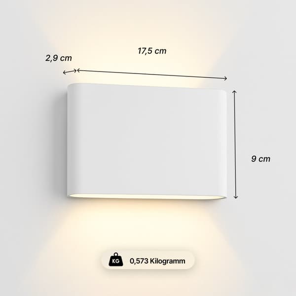 Brilliant | Welbie LED udendørs væglampe 17,5 cm hvid | 1x LED integreret, 14W LED integreret, (1300lm, 3000K)