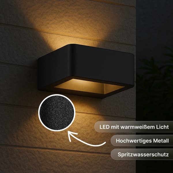 Brilliant | Golda LED udendørs væglampe 15x12cm sort | 1x LED integreret, 6,9W LED integreret, (660lm, 3000K)