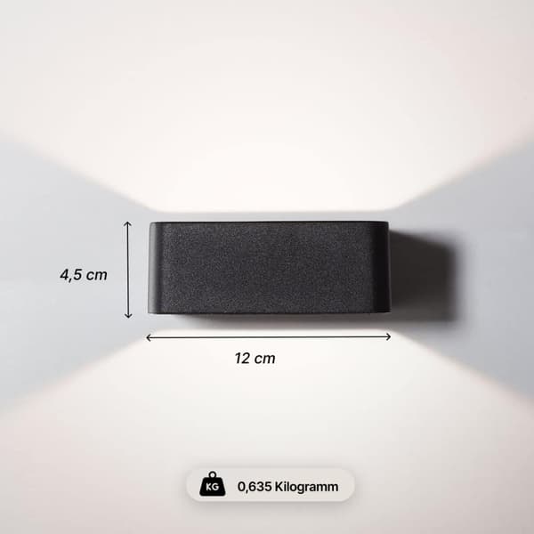 Brilliant | Golda LED udendørs væglampe 15x12cm sort | 1x LED integreret, 6,9W LED integreret, (660lm, 3000K)