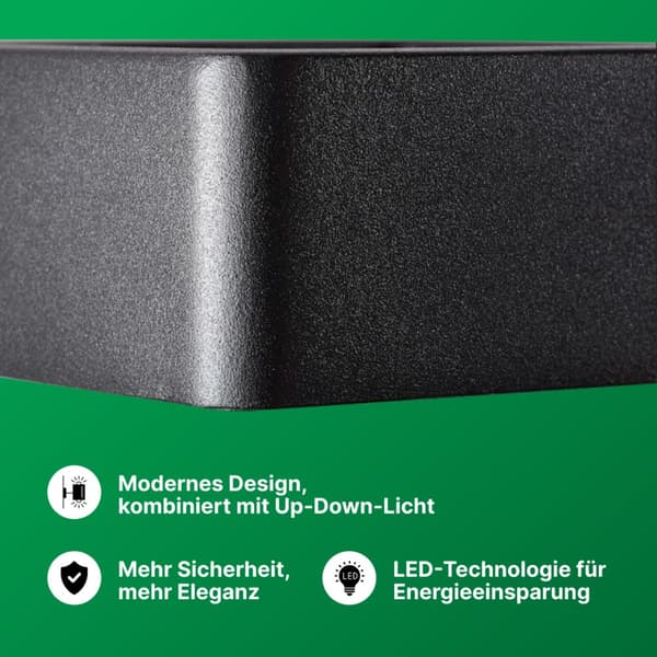 Brilliant | Golda LED udendørs væglampe 15x12cm sort | 1x LED integreret, 6,9W LED integreret, (660lm, 3000K)