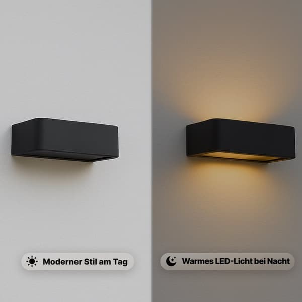 Brilliant | Golda LED udendørs væglampe 22x13cm sort | 1x LED integreret, 7W LED integreret, (510lm, 3000K)