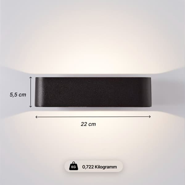 Brilliant | Golda LED udendørs væglampe 22x13cm sort | 1x LED integreret, 7W LED integreret, (510lm, 3000K)