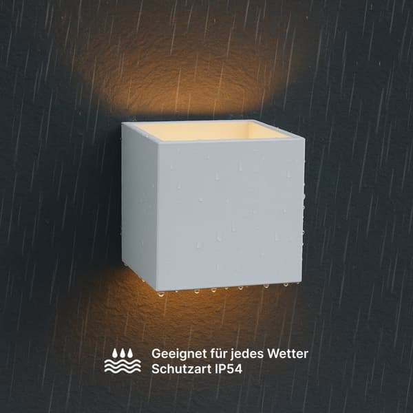 Brilliant | Isak LED udendørs væglampe hvid | 1x LED integreret, 7W LED integreret, (500lm, 3000K)
