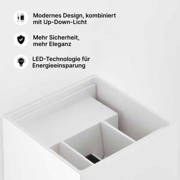 Brilliant | Isak LED udendørs væglampe hvid | 1x LED integreret, 7W LED integreret, (500lm, 3000K)