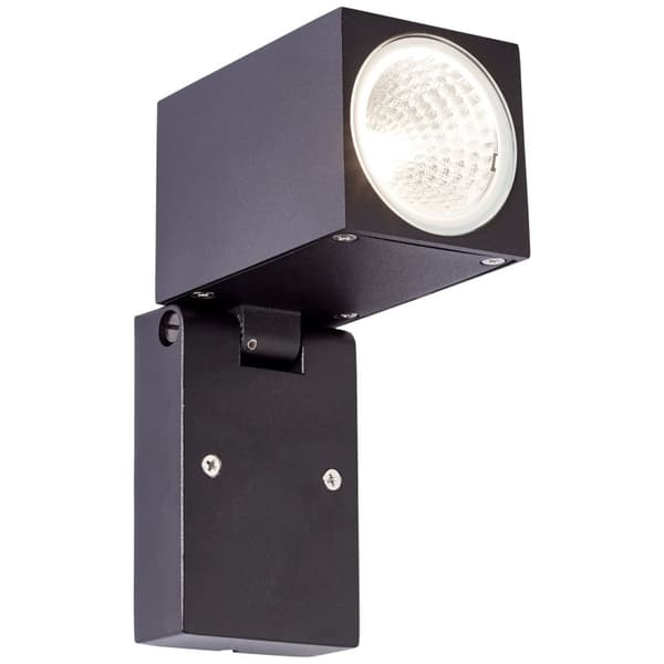 Brilliant | Burk LED ulkoseinävalaisin musta | 1x integroitu LED, integroitu 6W LED, (600lm, 3000K)