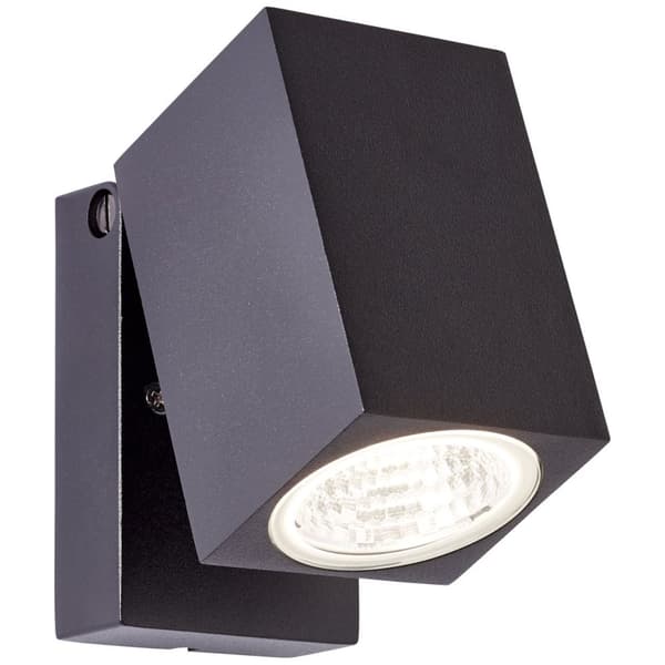 Brilliant | Burk LED ulkoseinävalaisin musta | 1x integroitu LED, integroitu 6W LED, (600lm, 3000K)