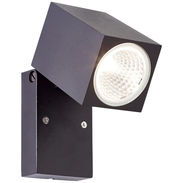 Brilliant | Burk LED ulkoseinävalaisin musta | 1x integroitu LED, integroitu 6W LED, (600lm, 3000K)