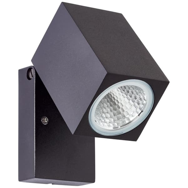 Brilliant | Burk LED ulkoseinävalaisin musta | 1x integroitu LED, integroitu 6W LED, (600lm, 3000K)