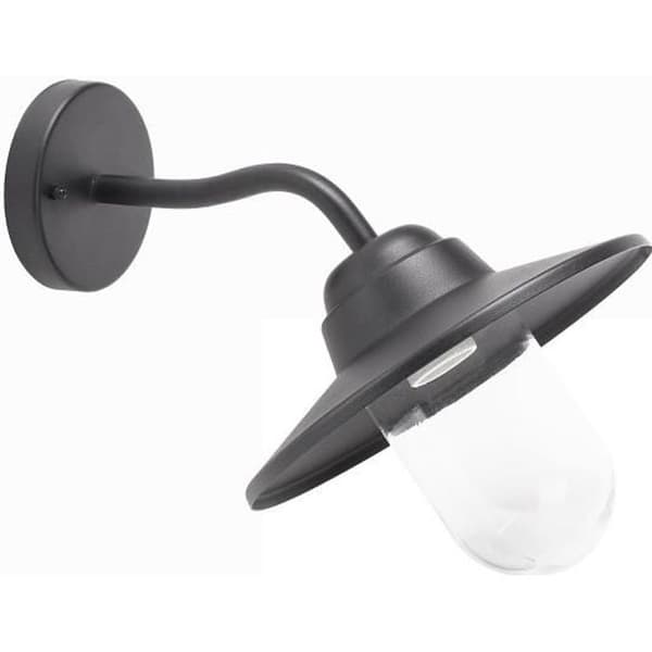 SMARTWARES Klassisk utomhus Led-vägglampa i aluminium GWC-001-HB - Grå Svart