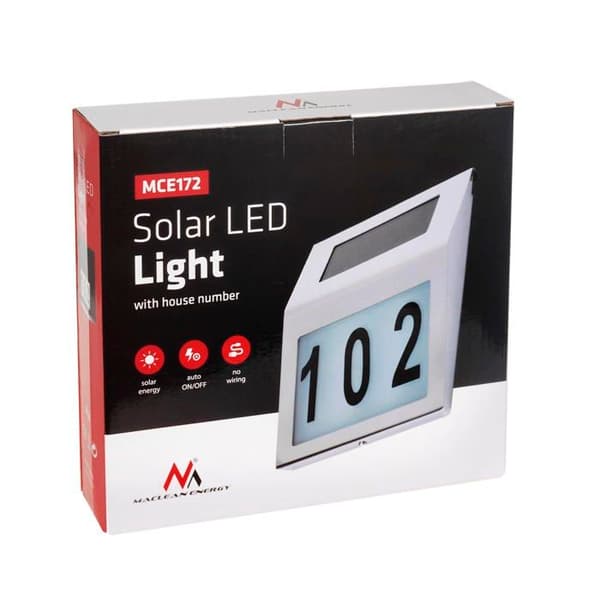 LED solcellslampa - Maclean - MCE172 - Rostfritt stål - 18x3x20 cm - Utomhusträdgård
