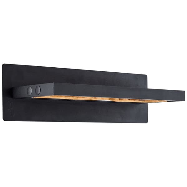 Brilliant Chaumont LED vägglampa 35cm svart/trä, aluminium/metall/trä, 1x LED integrerad, 9,5 W, (ljusflöde: 930lm, ljusfärg: 3000K)