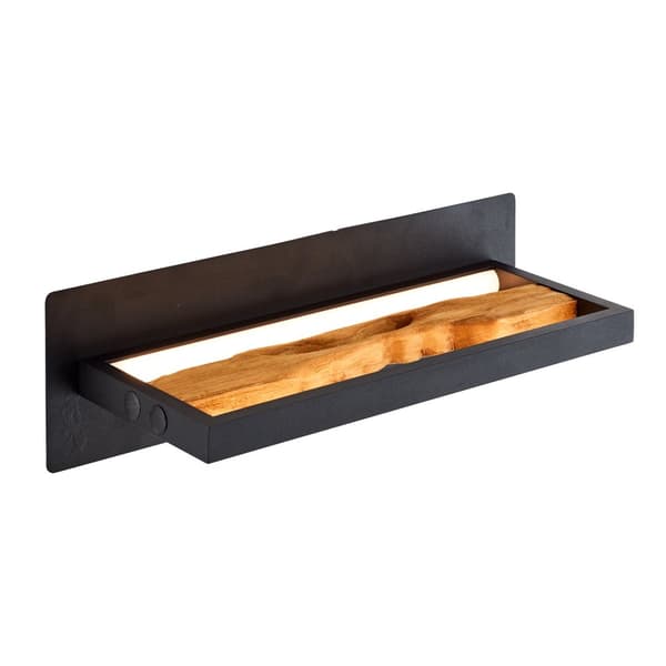 Brilliant Chaumont LED væglampe 35 cm sort/træ, aluminium/metal/træ, 1x LED integreret, 9,5 W, (lysstrøm: 930lm, lysfarve: 3000K)