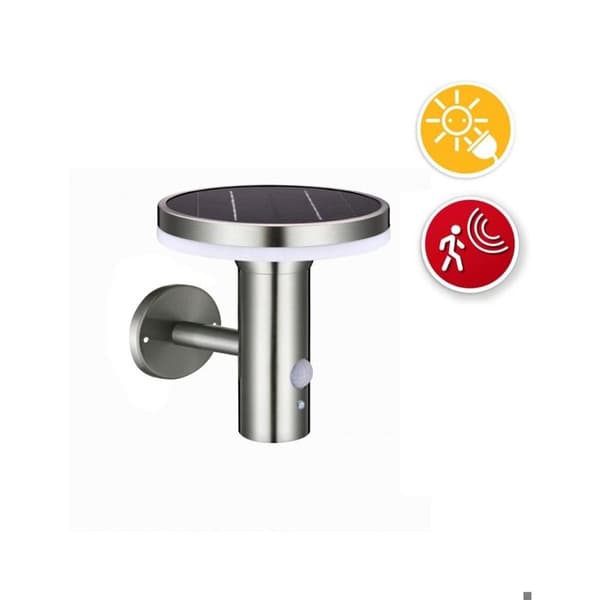 600 lumen solar LED-vägglampa - VELAMP - DEVILS - Grå - Modern och motståndskraftig design