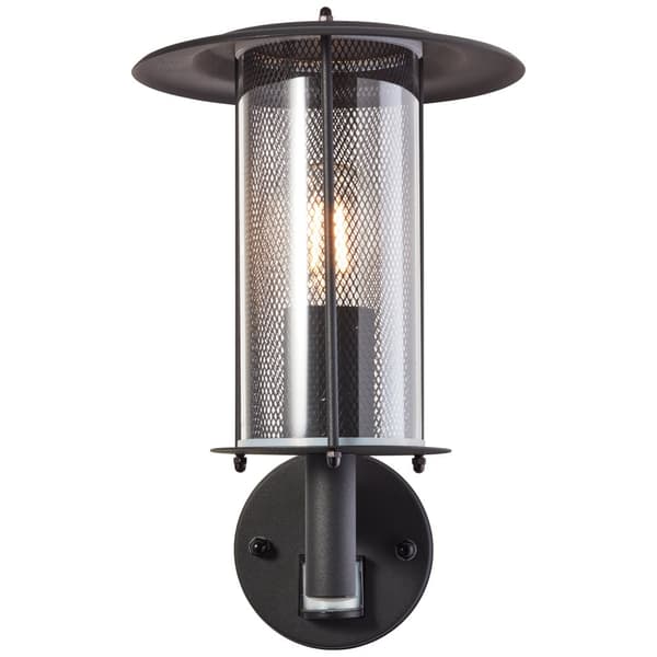 Brilliant Detroit utomhusvägglampa, stående, med rörelsedetektor, mattsvart Metall, plast   1x A60, E27, 20 W, lämplig för normal lampa (ingår ej)