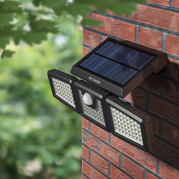 BW-OLT9 128 LED-lys Solar tresidet induktionsvæglampe, varm hvid
