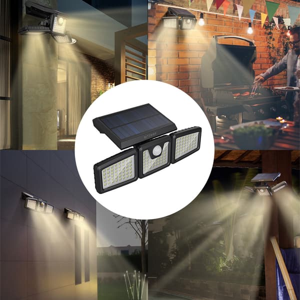 BW-OLT9 128 LED-lys Solar tresidet induktionsvæglampe, varm hvid