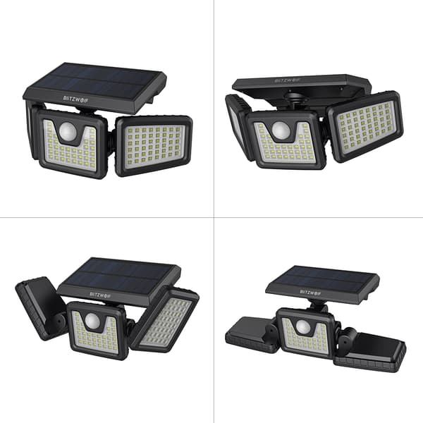 BW-OLT9 128 LED-lys Solar tresidet induktionsvæglampe, varm hvid
