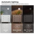 Miniatyrbild 4 av 4: RL14968-[3-pack] LED-vägg nattljus rörelsesensor, ljussensor, inomhusbelysning för babyrum vardagsrum