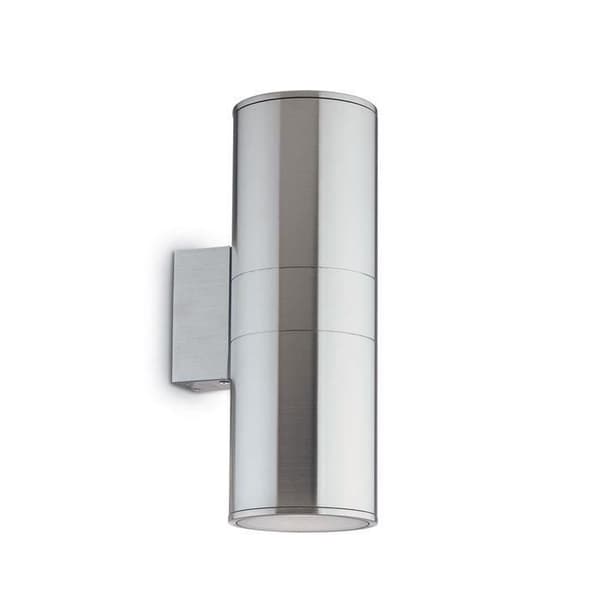 Vägglampa utomhus - IDEAL LUX - GUN BIG Aluminium - Dubbel diffusor i transparent pyrexglas