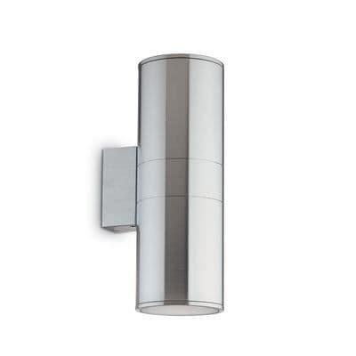 Vägglampa utomhus - IDEAL LUX - GUN BIG Aluminium - Dubbel diffusor i transparent pyrexglas