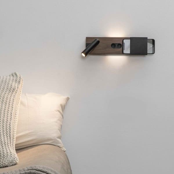 Faro MAGOS - Integrerad LED-läslampa Brun vägglampa, 2700K