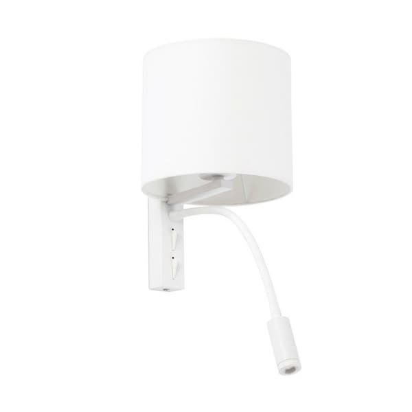 Faro Barcelona 64322 - TIRA Vit vägglampa med LED-läsare Vit