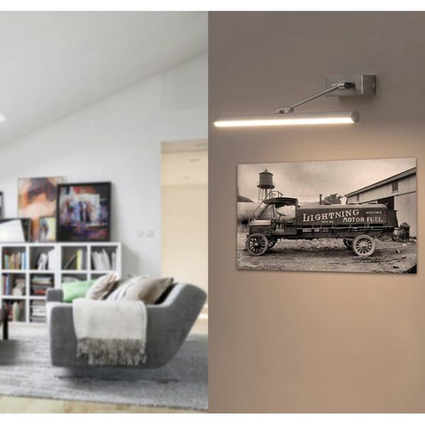 Vägglampa - FARO - 61081 - Matt nickel - LED 8W - Mått 450x224x40 mm