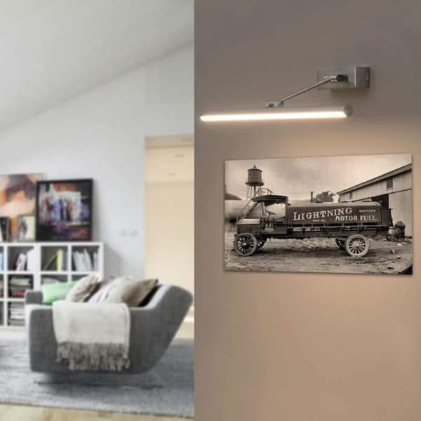 LED vägglampa - FARO - Magritte - Metall - 45cm - Åldrat guld - 8W 500lm 3000K