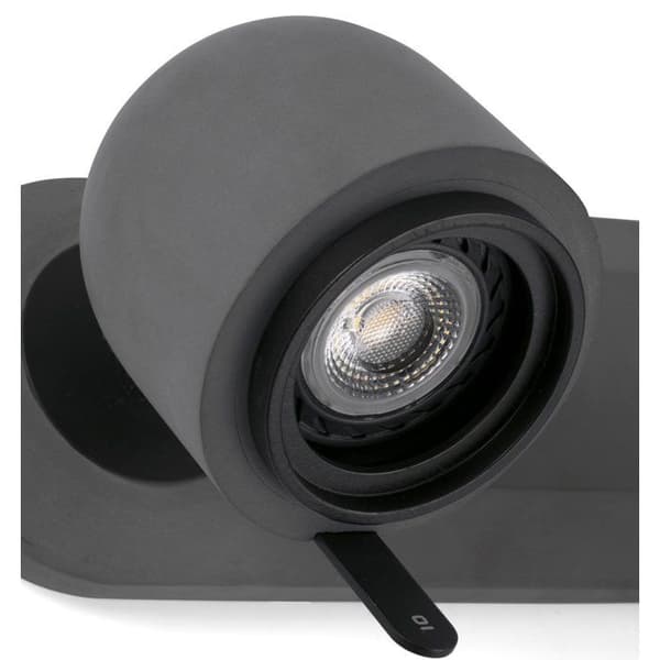 Stenvägglampa 2 glödlampor - FARO - Grå - GU10 - Metall - Interiör - LED - Modernt - Design