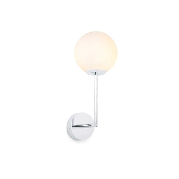 Vägglampa - FARO - Gala - Opalglas - IP44 - Modern design Krom