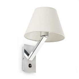 Vägglampa - FARO - Moma - Vit - 60W - E27 - Tyg, metall